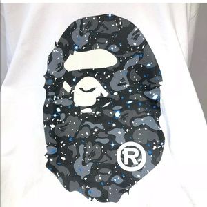 BAPE Space Camo Big Ape Head Tee White